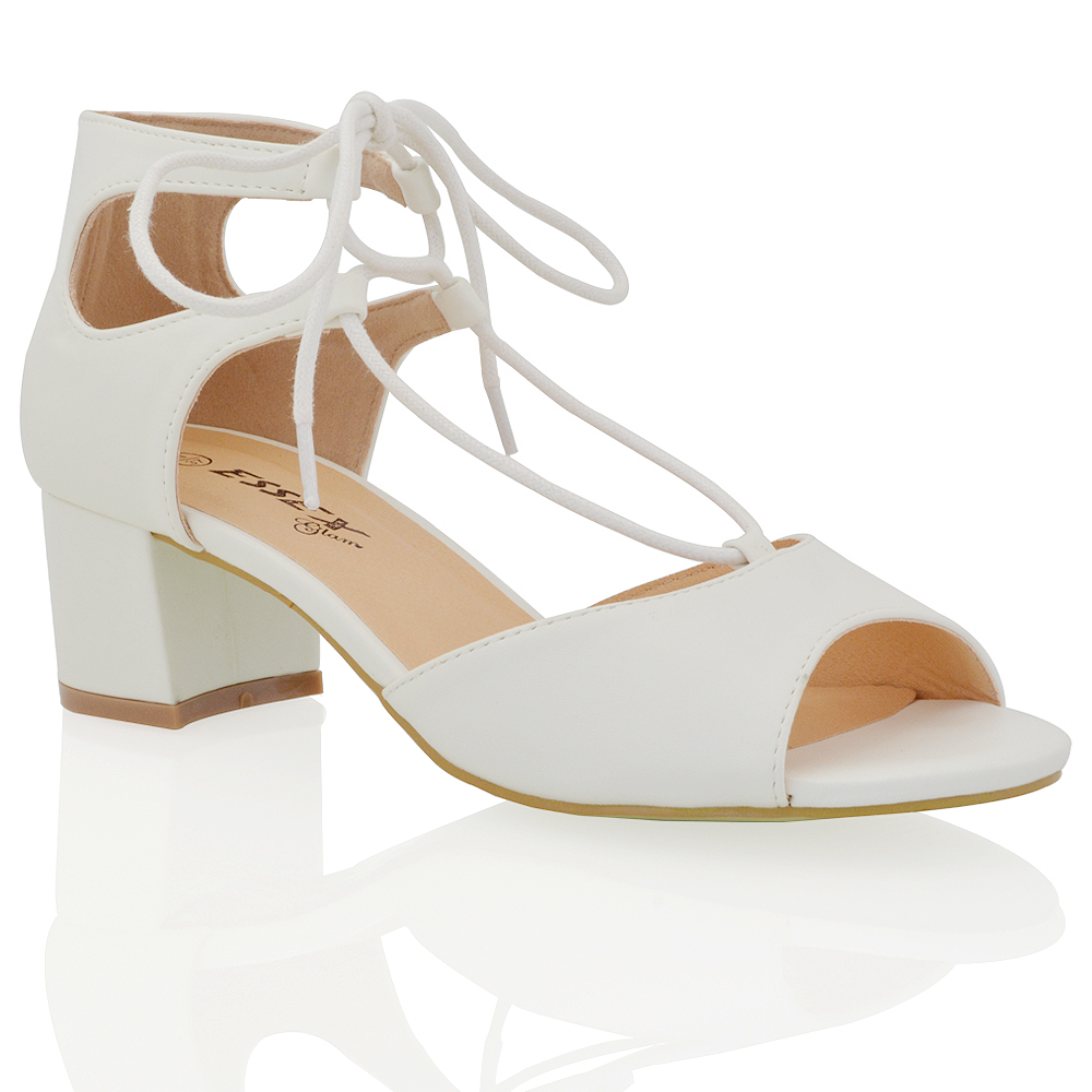 low heel tie up sandals